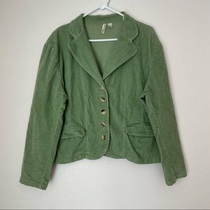 ✨SOLD✨St. John’s Bay Green Corduroy Blazer Size Petite XL